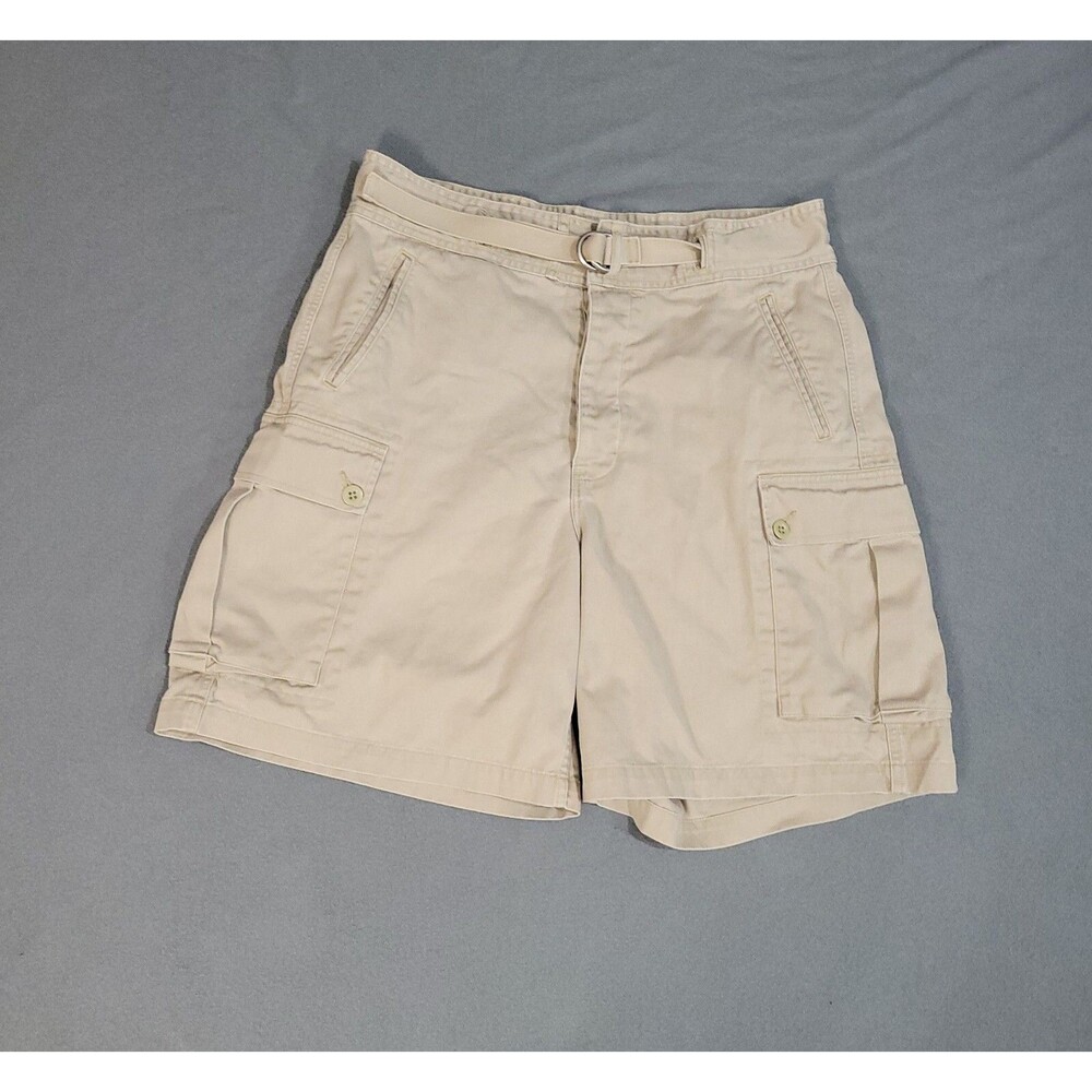 Polo Ralph Lauren Cargo Shorts Men 34 Beige Relaxed Fit Casual Outdoor Belted